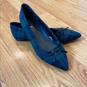 J. Crew Women's Blue Plaid Flats